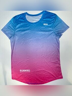 BOA Ombre Gradient Running Tee - Blue to Pink - Large